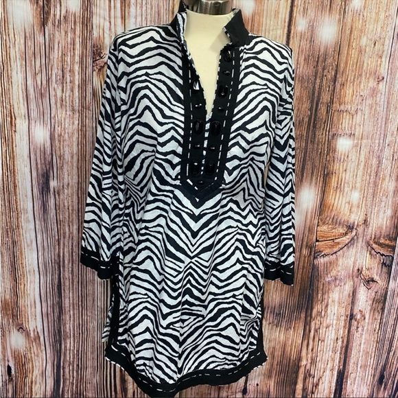 Dana Buchman Tops - Dana Buchman Zebra Print Tunic